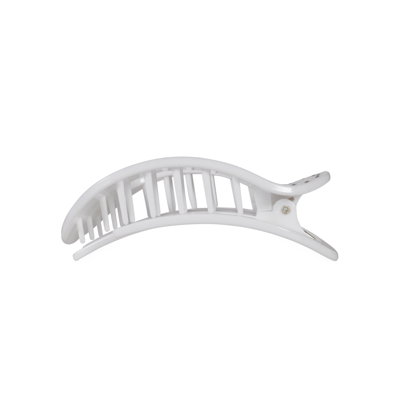 TELETIES - White Polka Dot Party Medium Flat Round Hair Clip