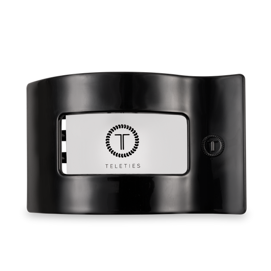 TELETIES - Flat Rectangle Hair Clip | Large | Jet Black