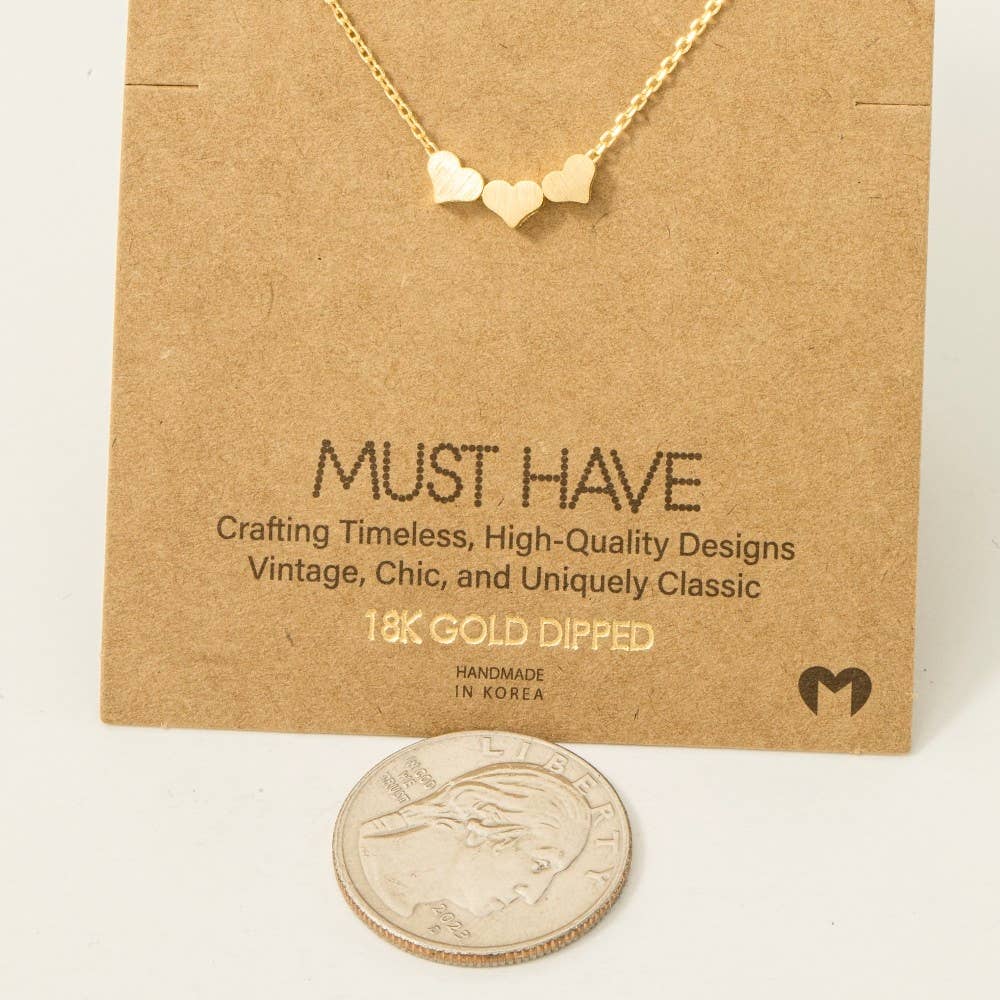 Three Dainty Hearts Necklace