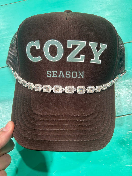 Trucker Hat Chain Large Rhinestone Studded