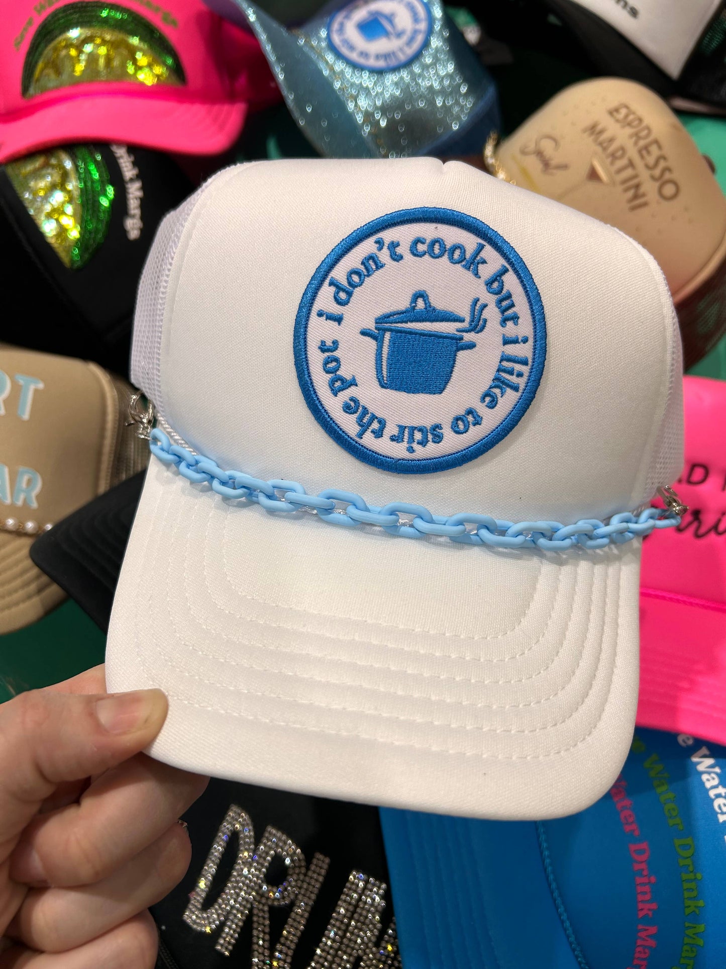 Vibes Hat Company - Light Blue Links Trucker Chain | Hat Band | Hat Chain | Cap