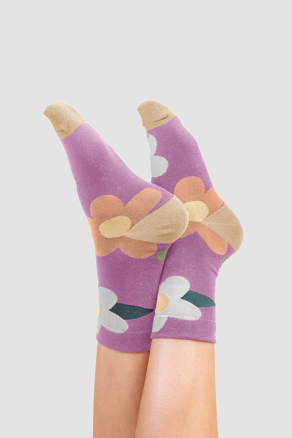 VERY J - SC10007C-Multi color floral print socks