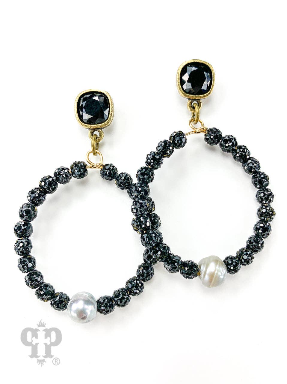 Pave bead earring 1E539