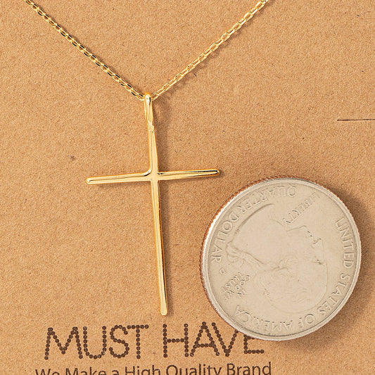 Metallic Cross Necklace