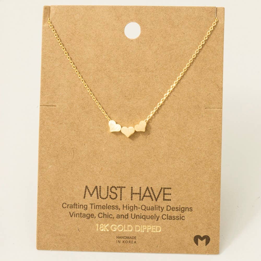Three Dainty Hearts Necklace