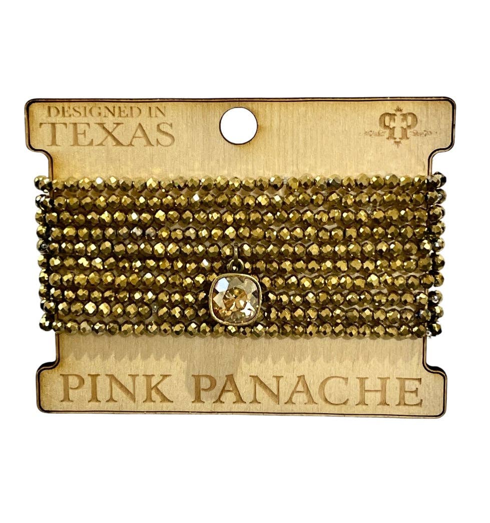 Dark gold bead bracelet set 1CNC H245