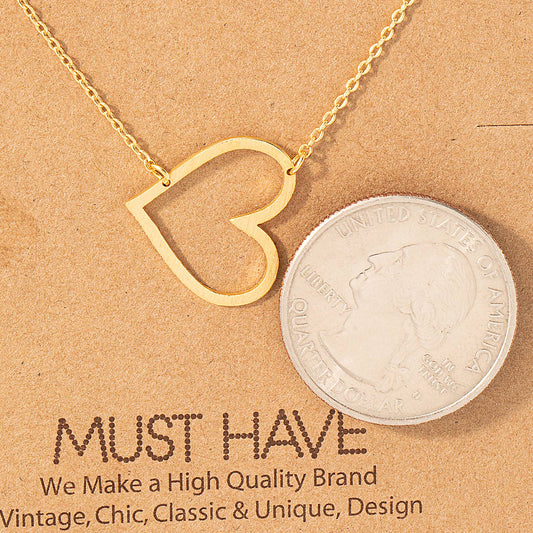 Heart Cutout Pendant Necklace