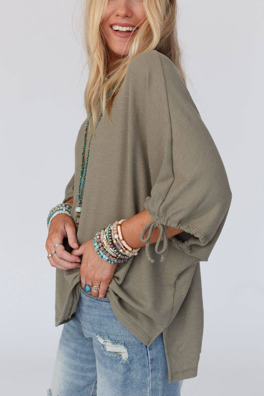 Three Bird Nest - Little Lark Puff Sleeve Tee - Olive