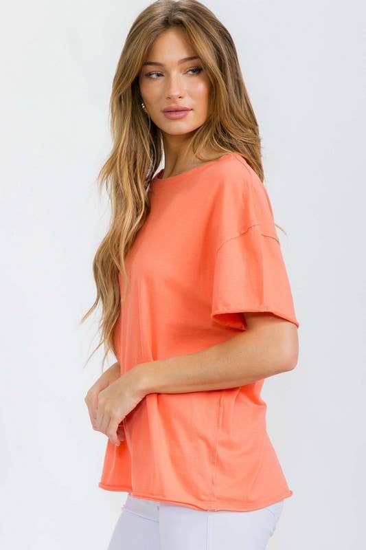Yelete - Women's The Essential Raw Edge Oversize Tee