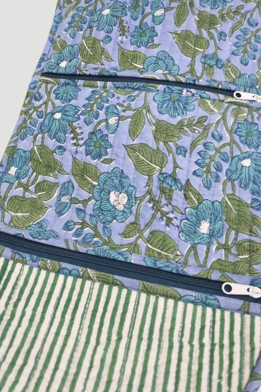 Tate Blue Floral Jewelry Pouch