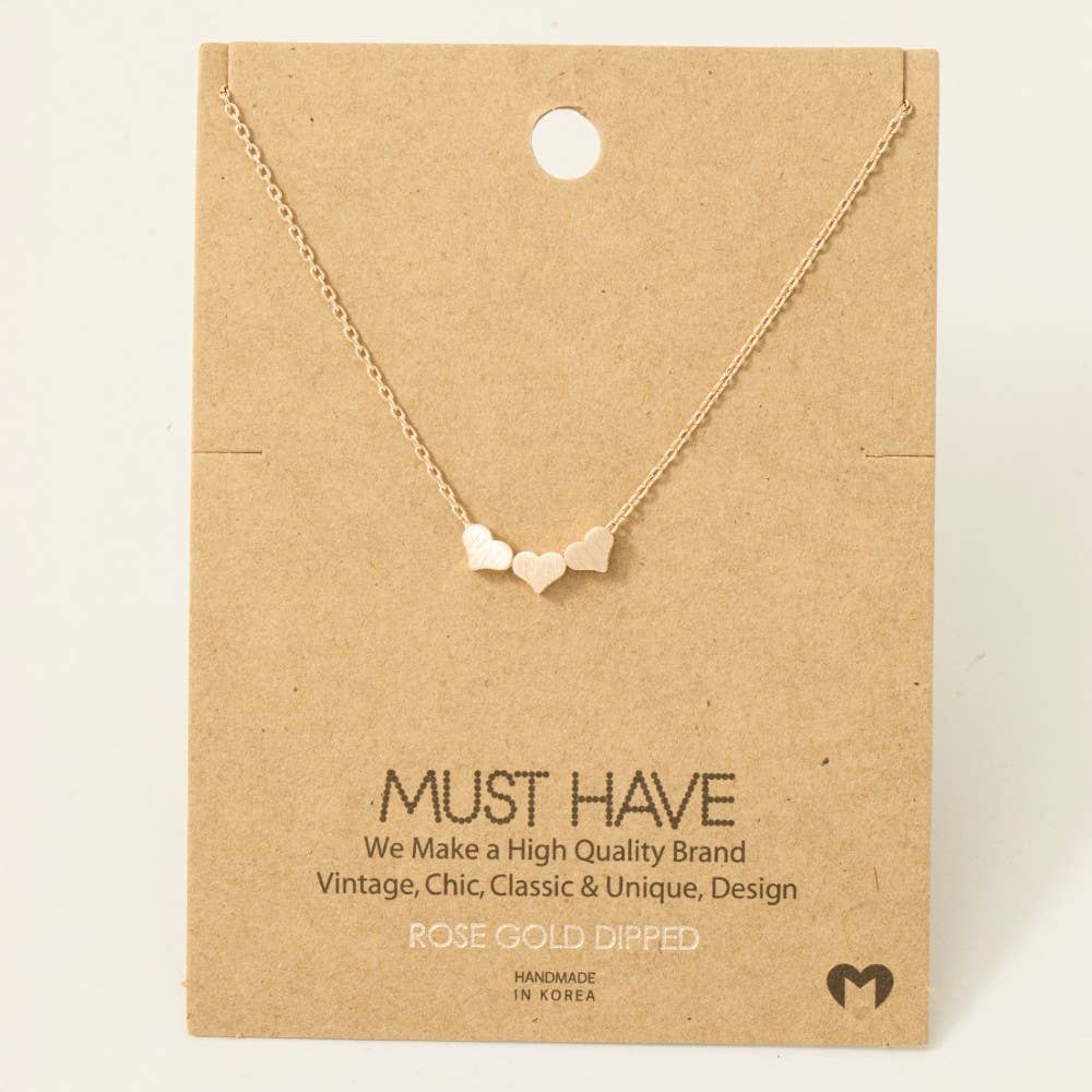 Three Dainty Hearts Necklace