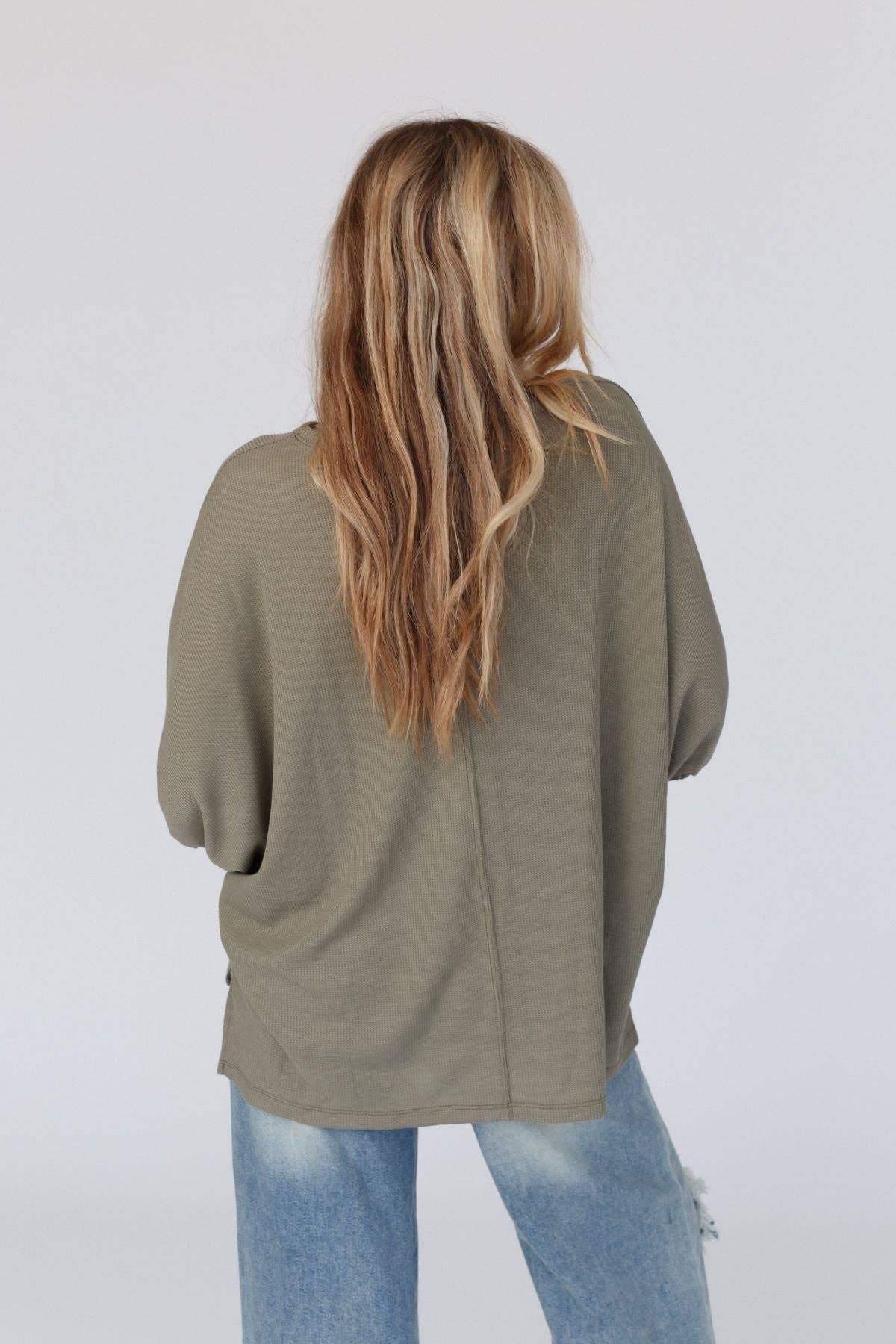 Three Bird Nest - Little Lark Puff Sleeve Tee - Olive