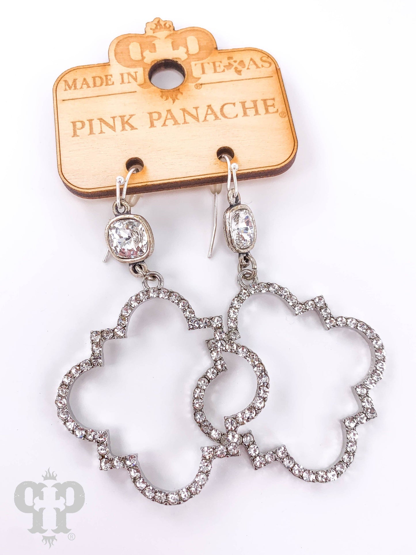 Rhinestone trefoil earring 1E563