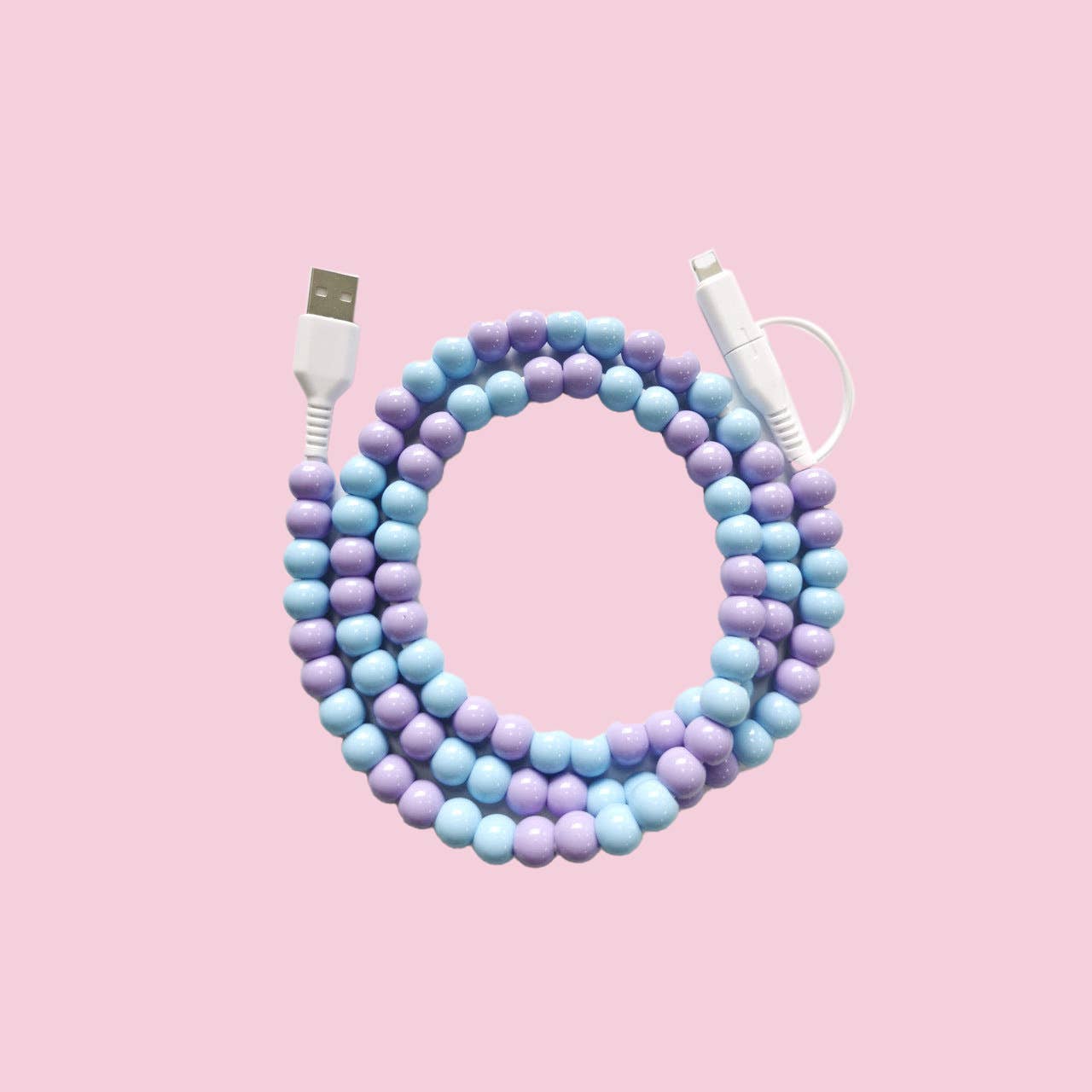 Beaded Data Cable 2 in 1 type-c to ip15