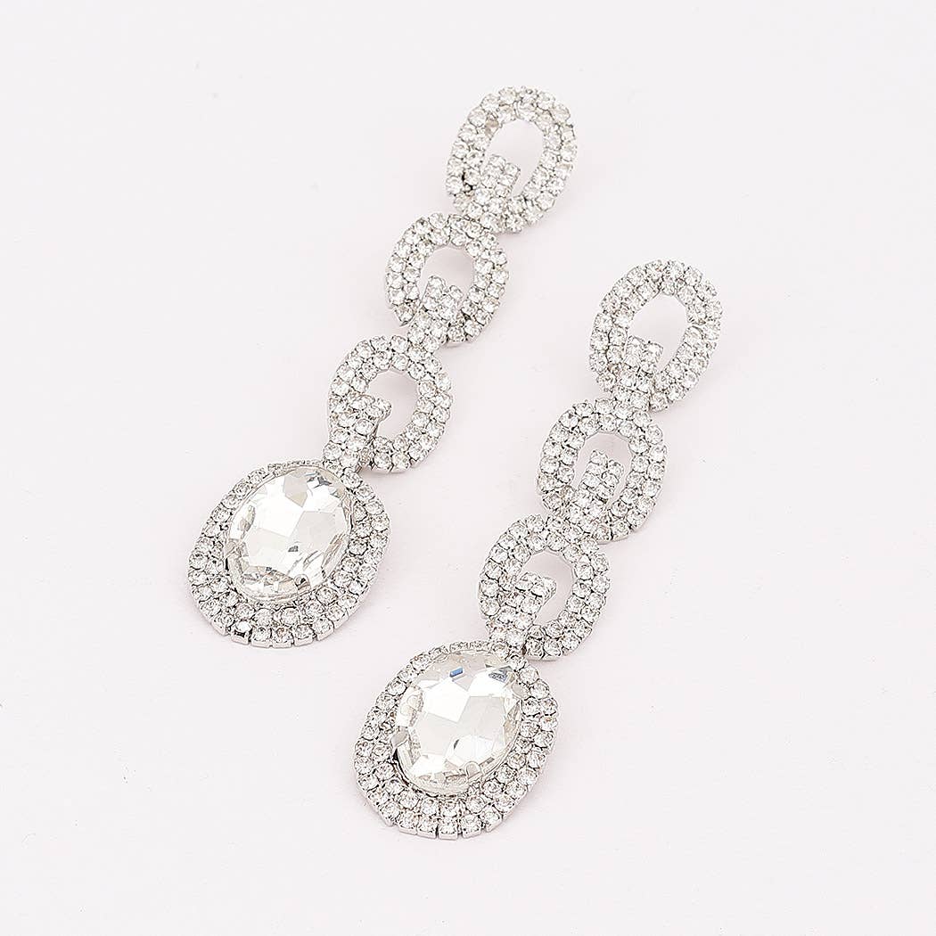3AM BY H&D ACCESSORIES - Crystal Link Drop Earrings