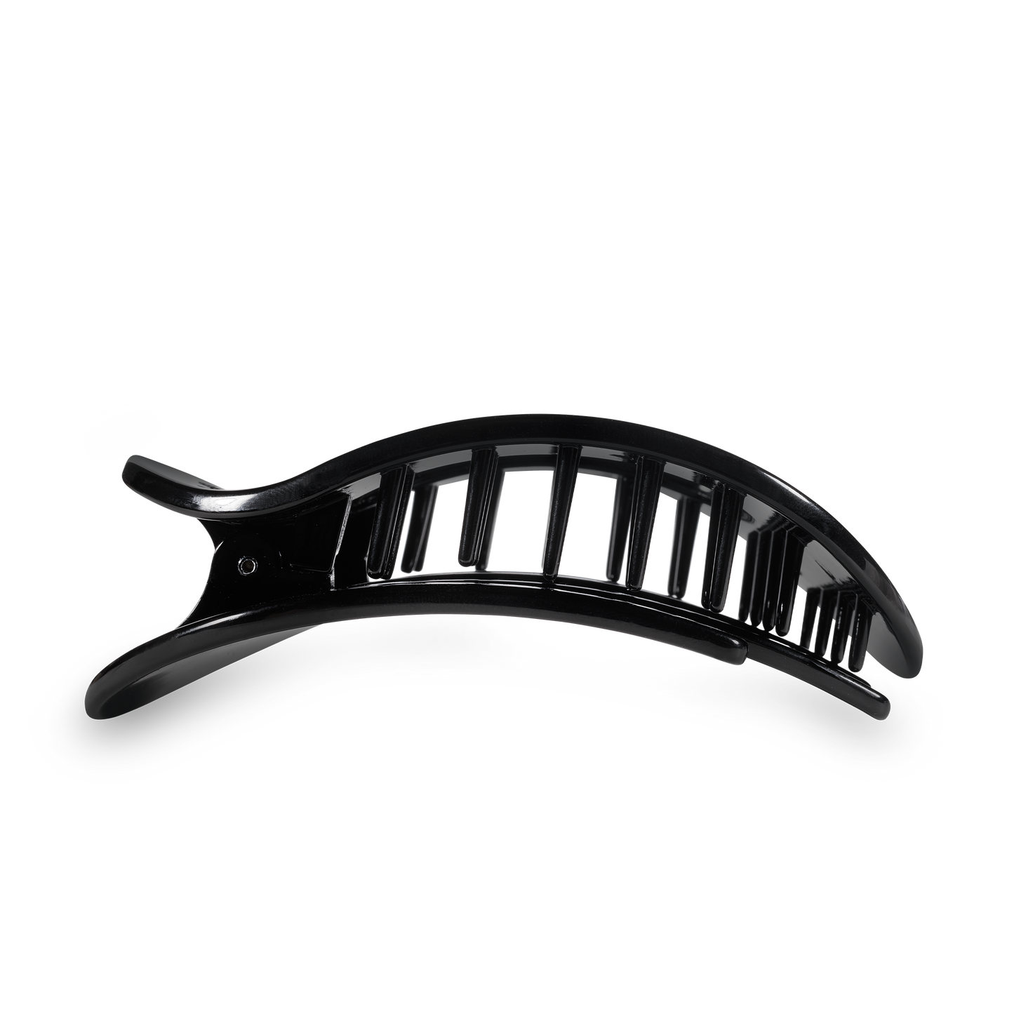 TELETIES - Round Flat Hair Clip | Large | Jet Black