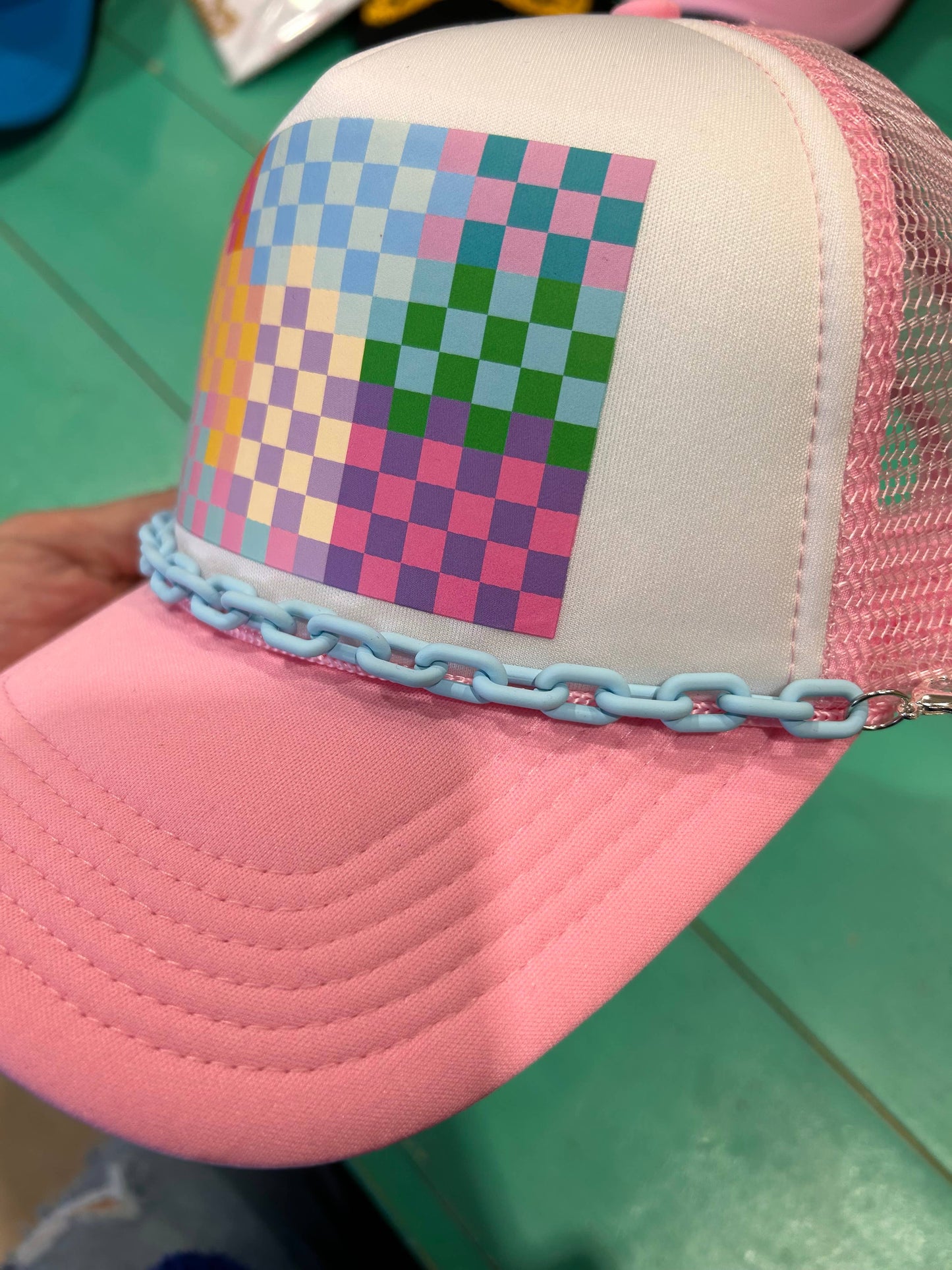 Vibes Hat Company - Light Blue Links Trucker Chain | Hat Band | Hat Chain | Cap