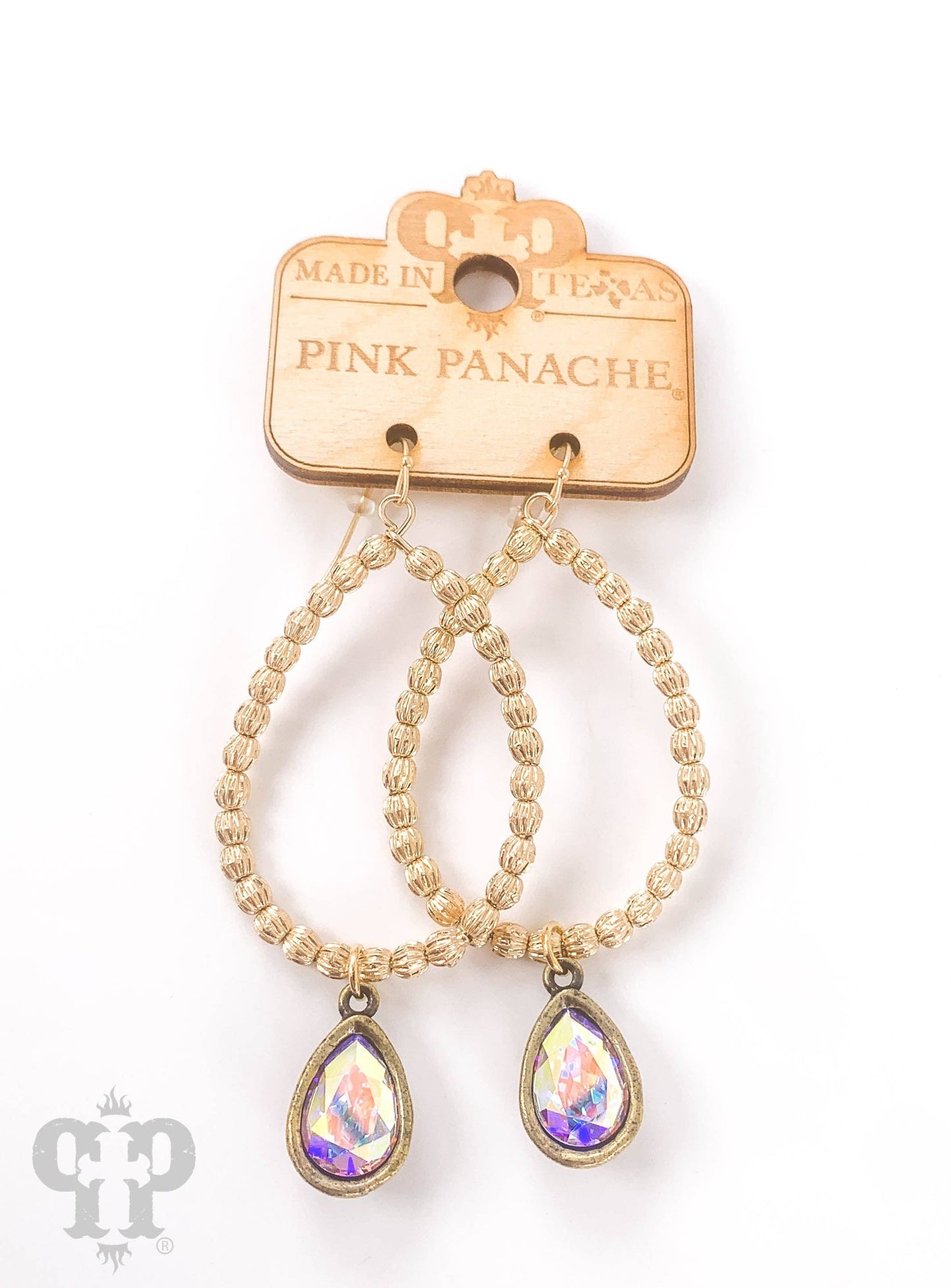 Fluted bead teardrop earring 1E632