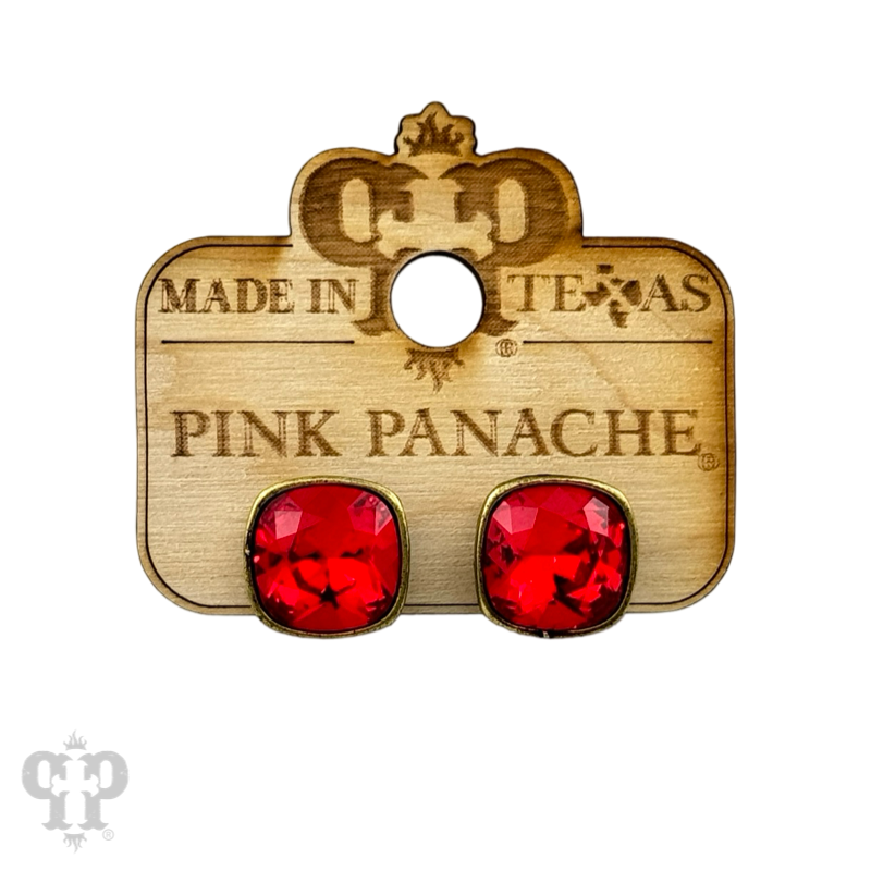 12mm Austrian square crystal post earring