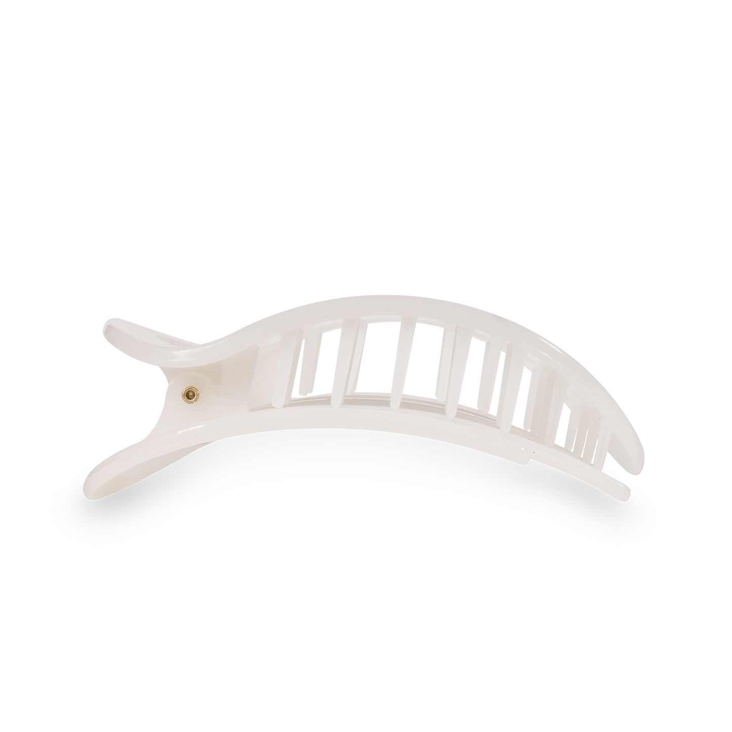 TELETIES - Round Flat Hair Clip | Med. | Coconut White
