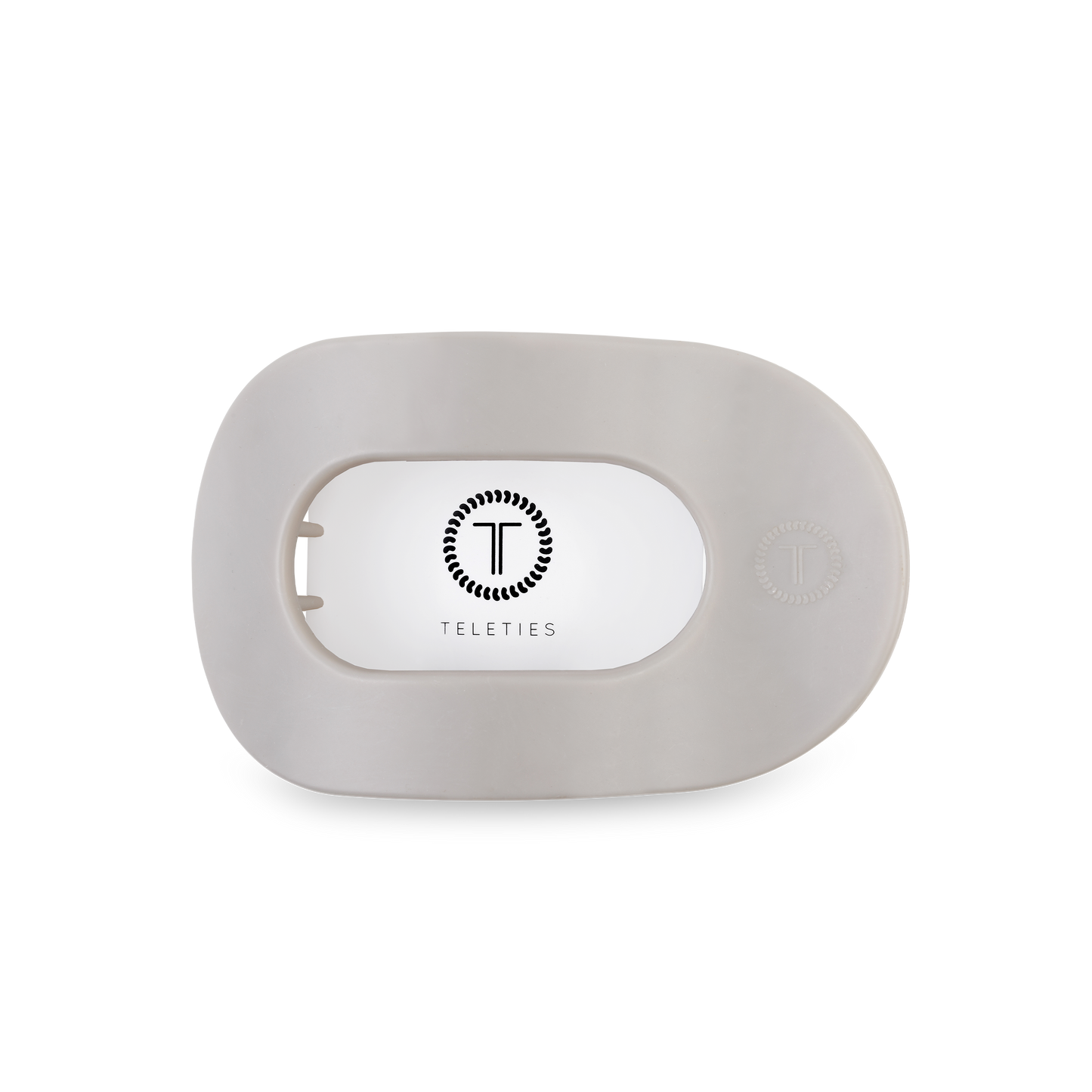TELETIES - Round Flat Hair Clip | Med. | Silver Flames