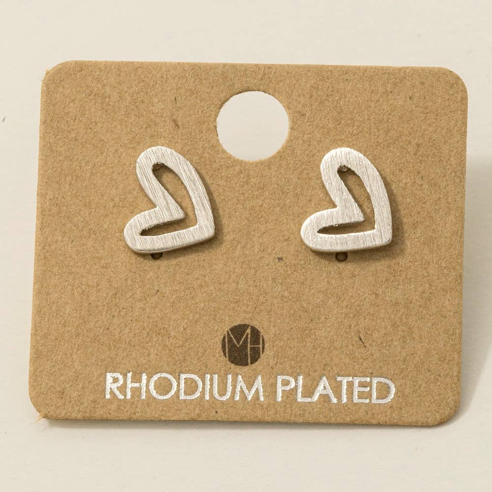 Gold Dipped Heart Stud Earrings