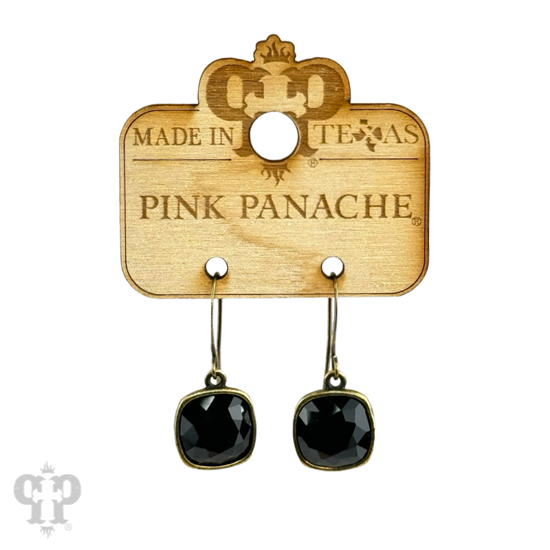 12mm Austrian square crystal hook earring