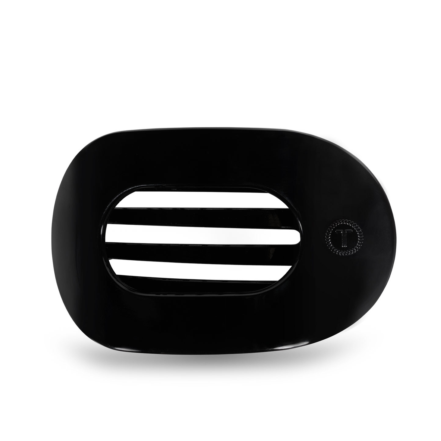TELETIES - Round Flat Hair Clip | Large | Jet Black