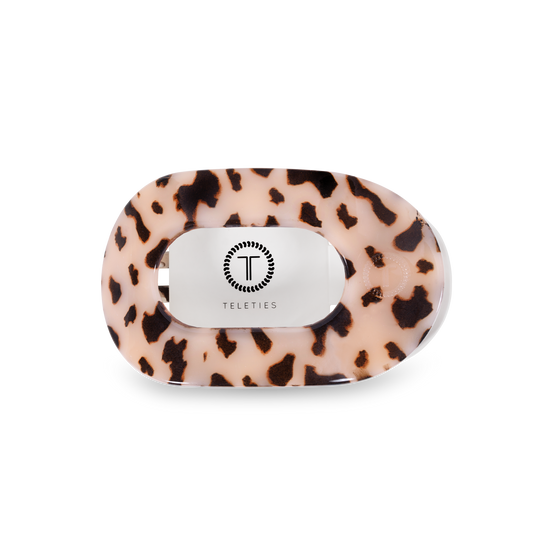 TELETIES - Round Flat Hair Clip | Med. | Blonde Tortoise