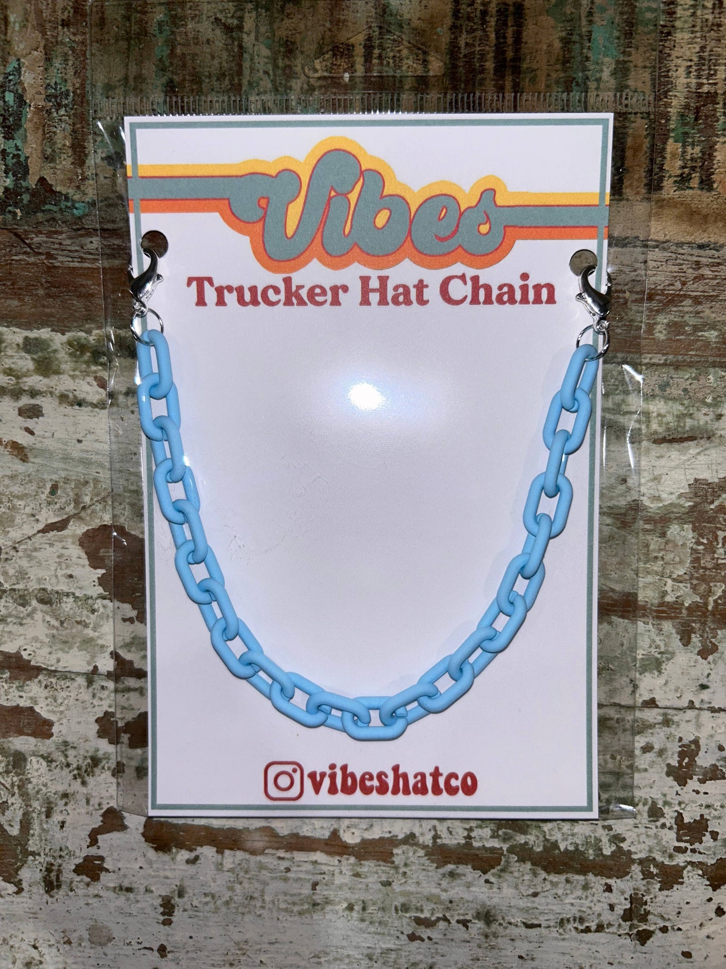 Vibes Hat Company - Light Blue Links Trucker Chain | Hat Band | Hat Chain | Cap