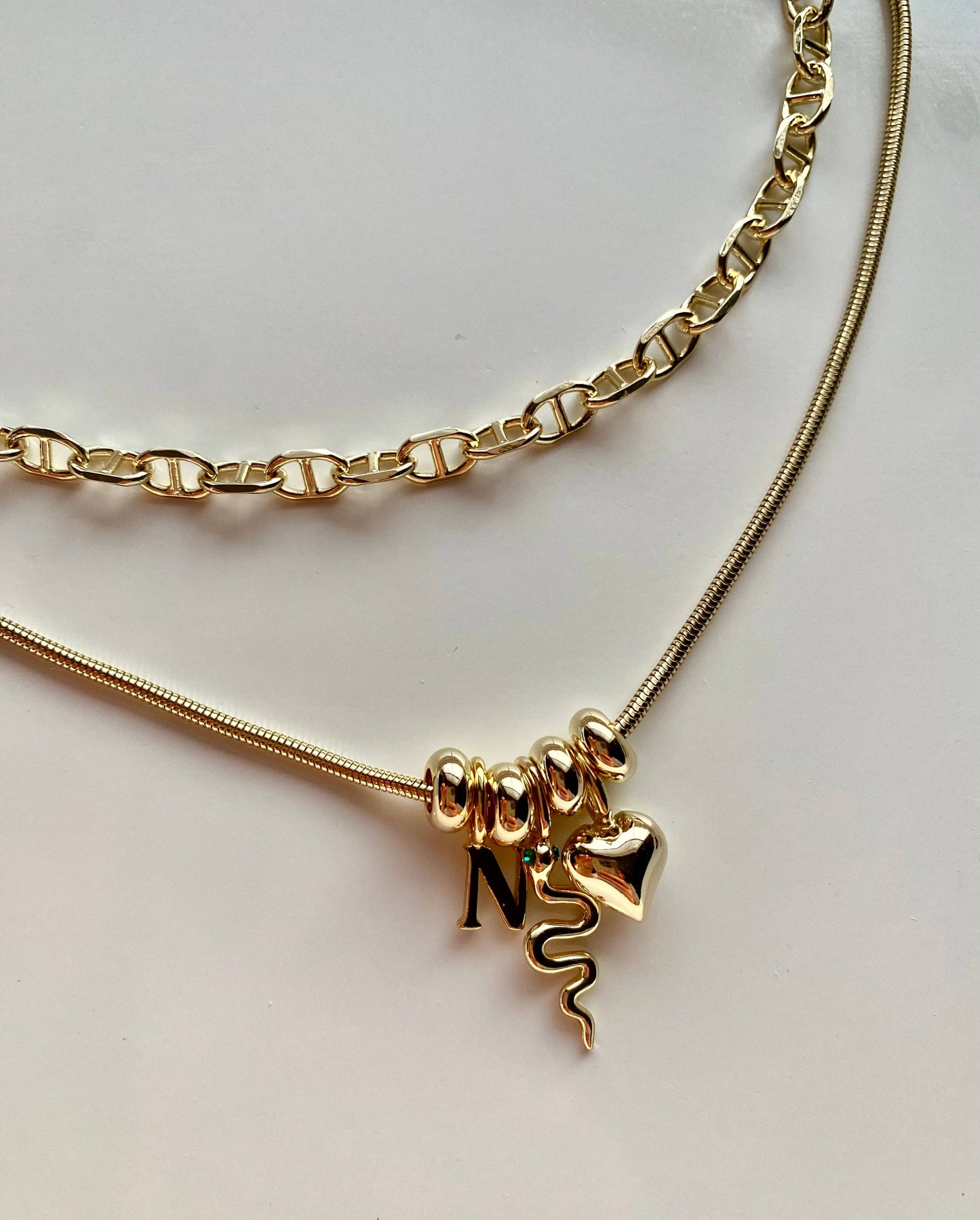 The Sis Kiss - Sophia Snake Chain Bracelet (Style with Charms)