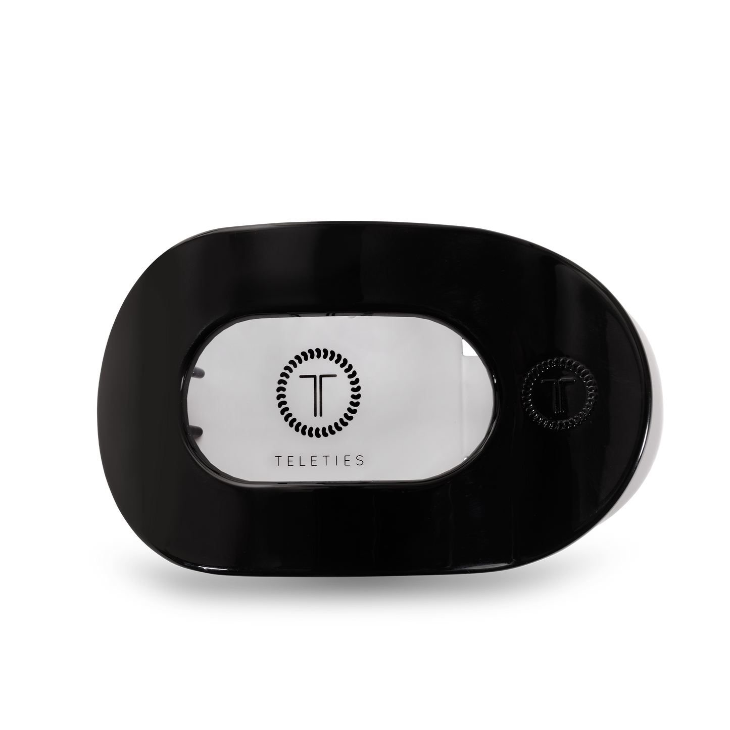 TELETIES - Round Flat Hair Clip | Large | Jet Black