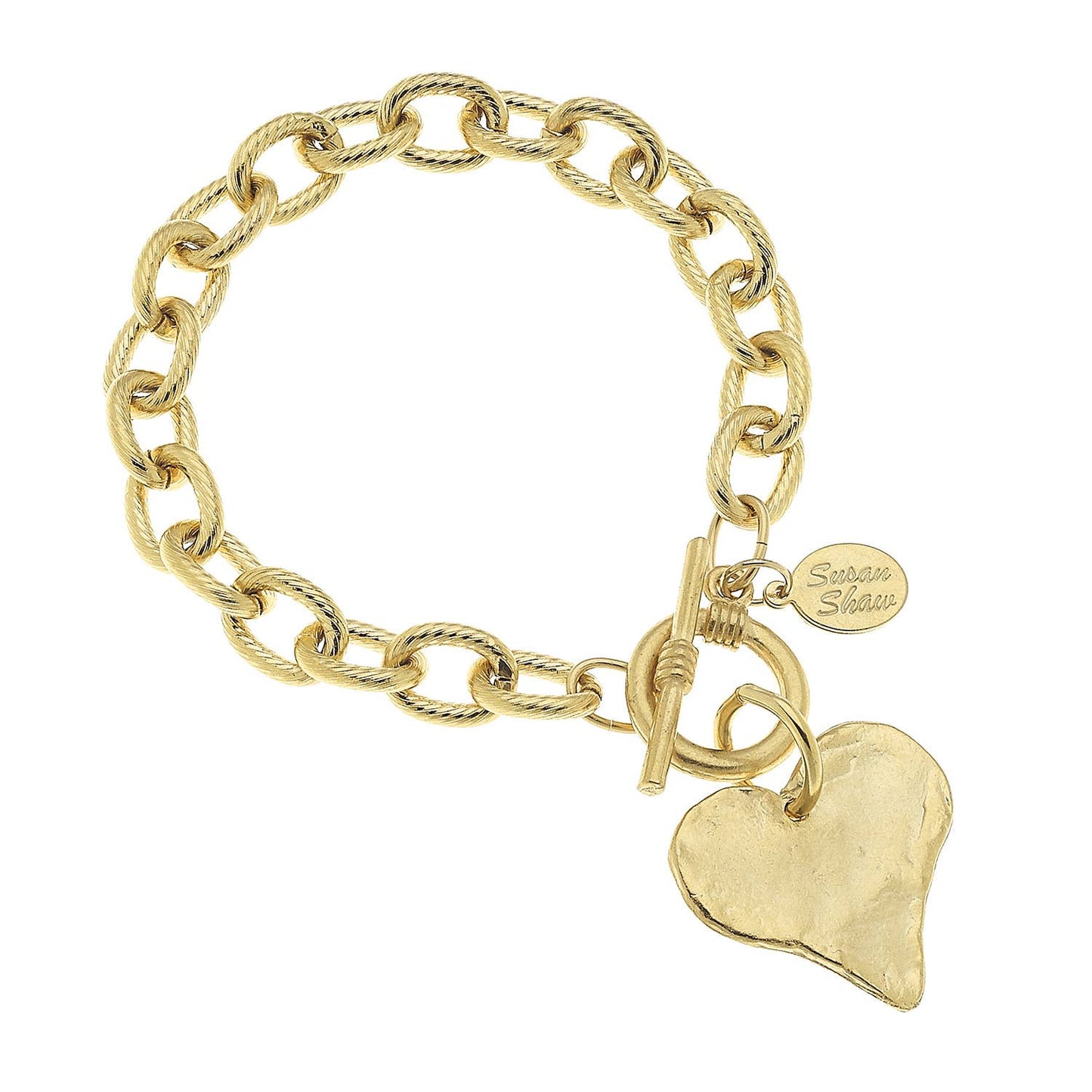 Susan Shaw - Gold Heart Toggle Bracelet