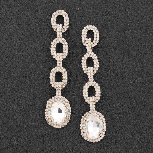 3AM BY H&D ACCESSORIES - Crystal Link Drop Earrings