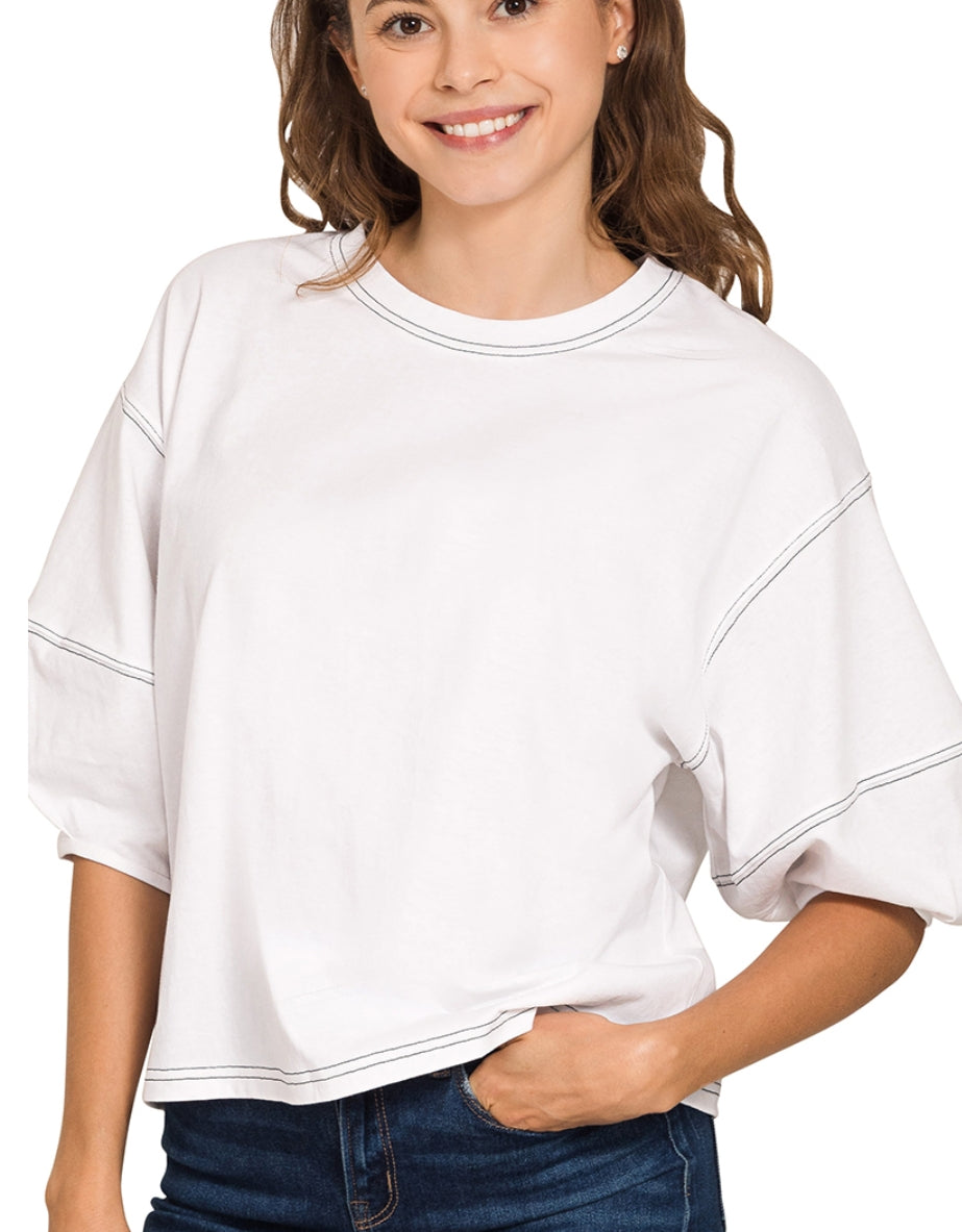 3/4 BALLOON SLEEVE TOP