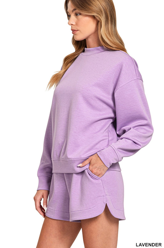 SCUBA PULLOVER & SHORTS SET - LAVENDAR