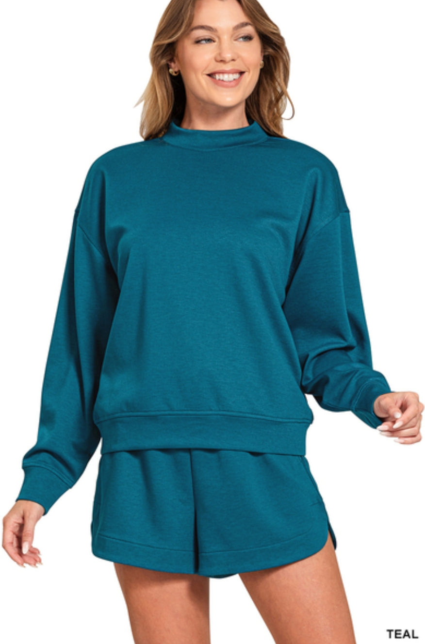 SCUBA PULLOVER & SHORTS SET - TEAL