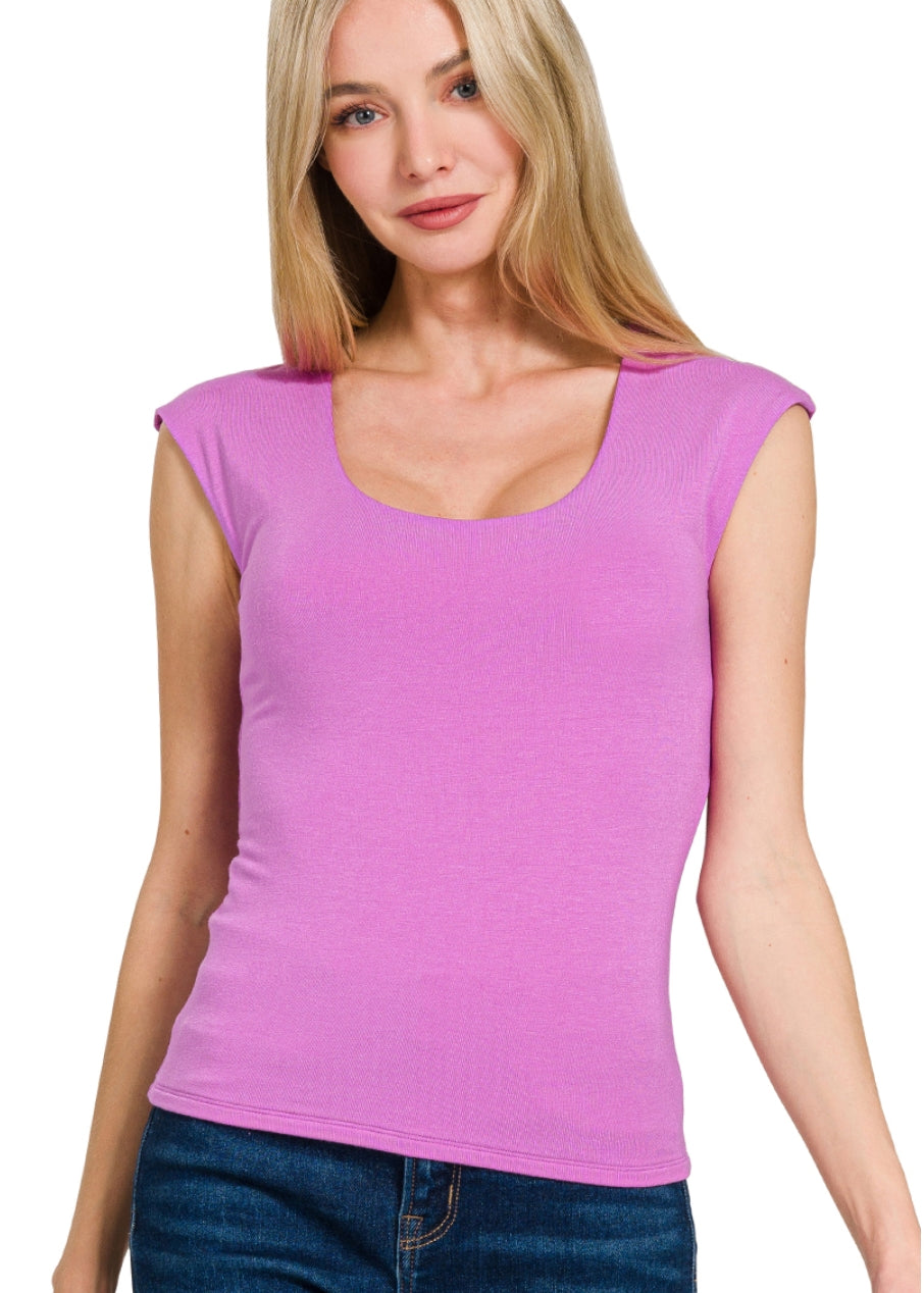 DOUBLE LAYERED SLEEVELESS TOP