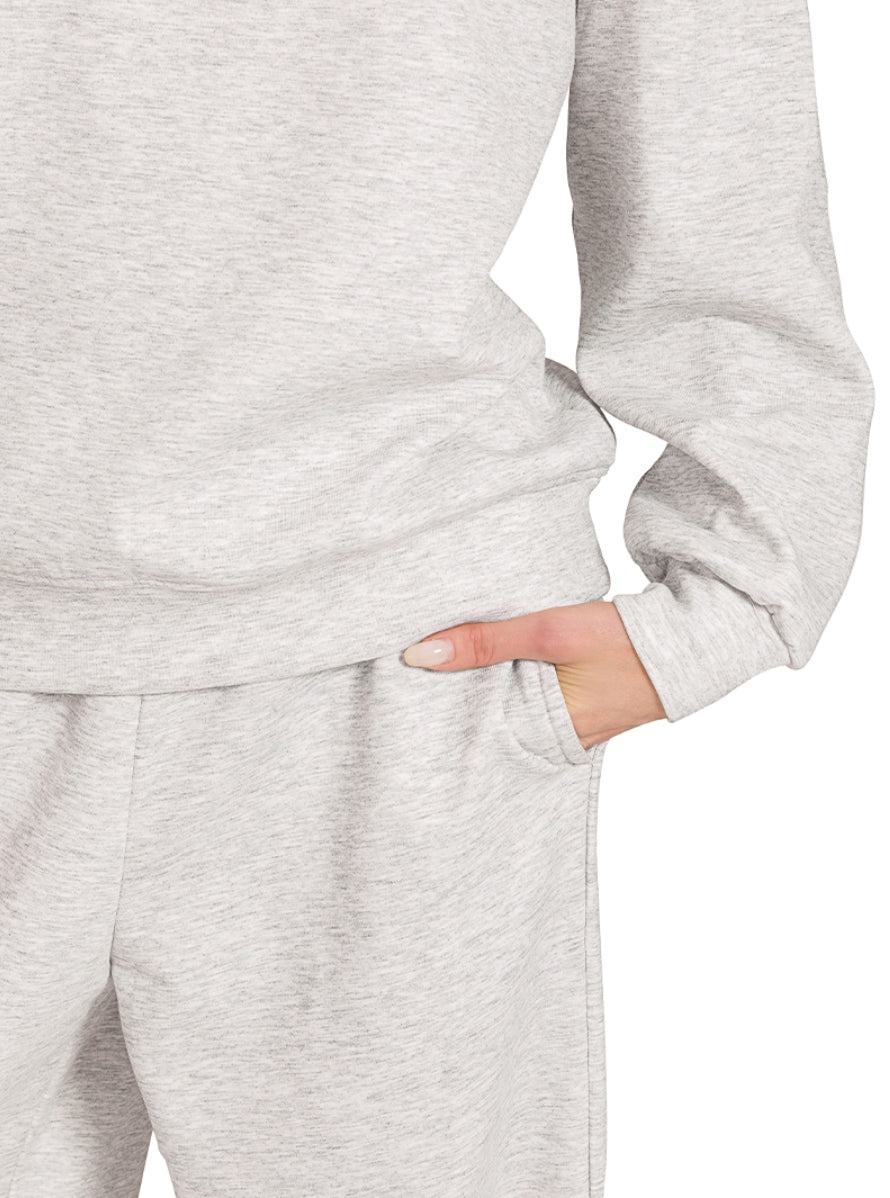 CREWNECK PULLOVER & PANTS SET - BLACK