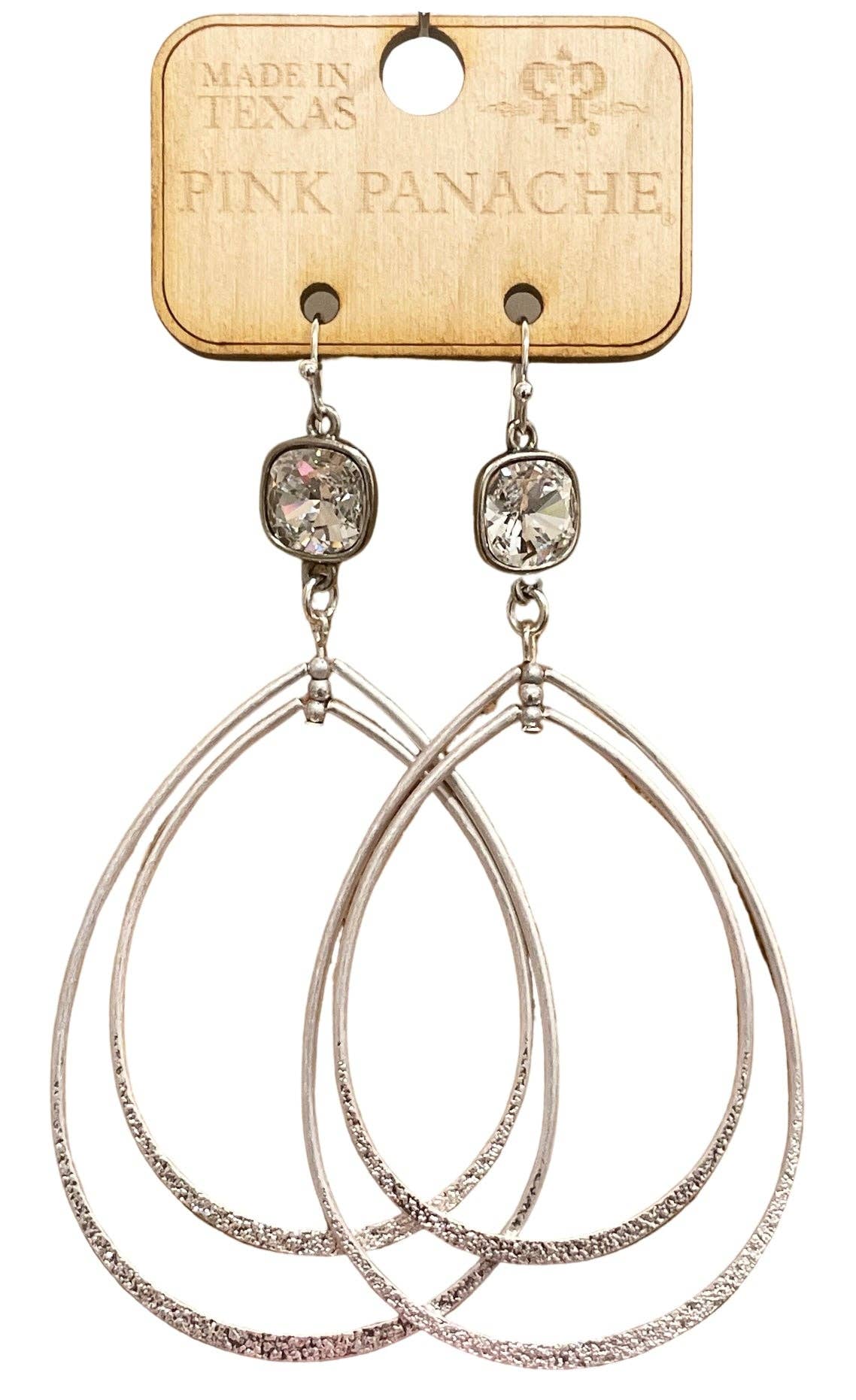 Silver teardrop earring 1CNC G258