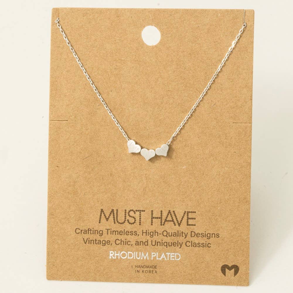 Three Dainty Hearts Necklace