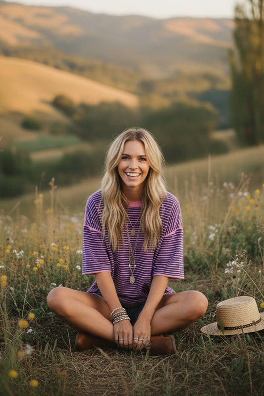 Striped Oversized Knit Top