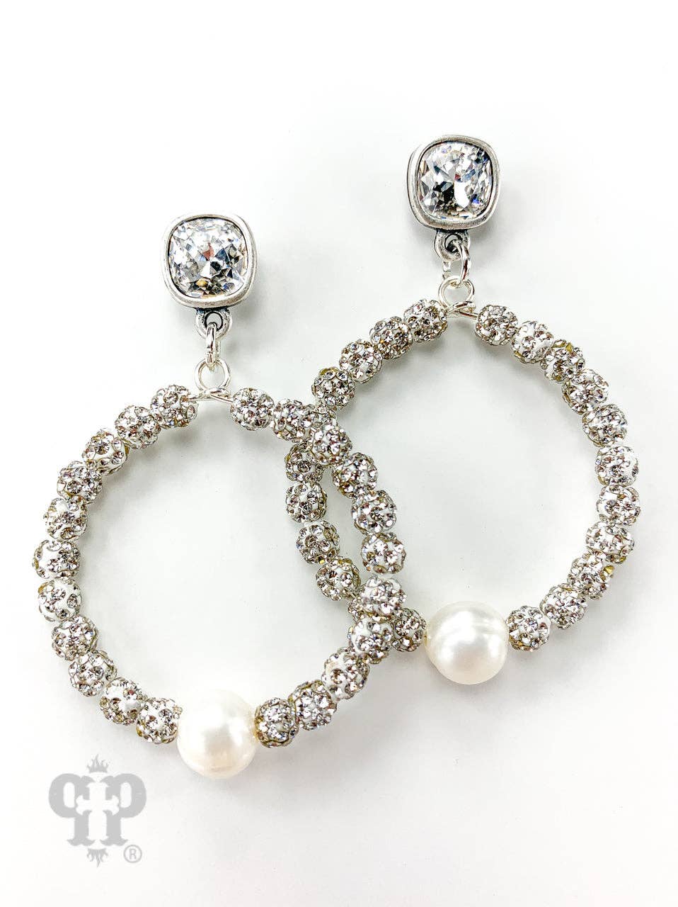 Pave bead earring 1E539