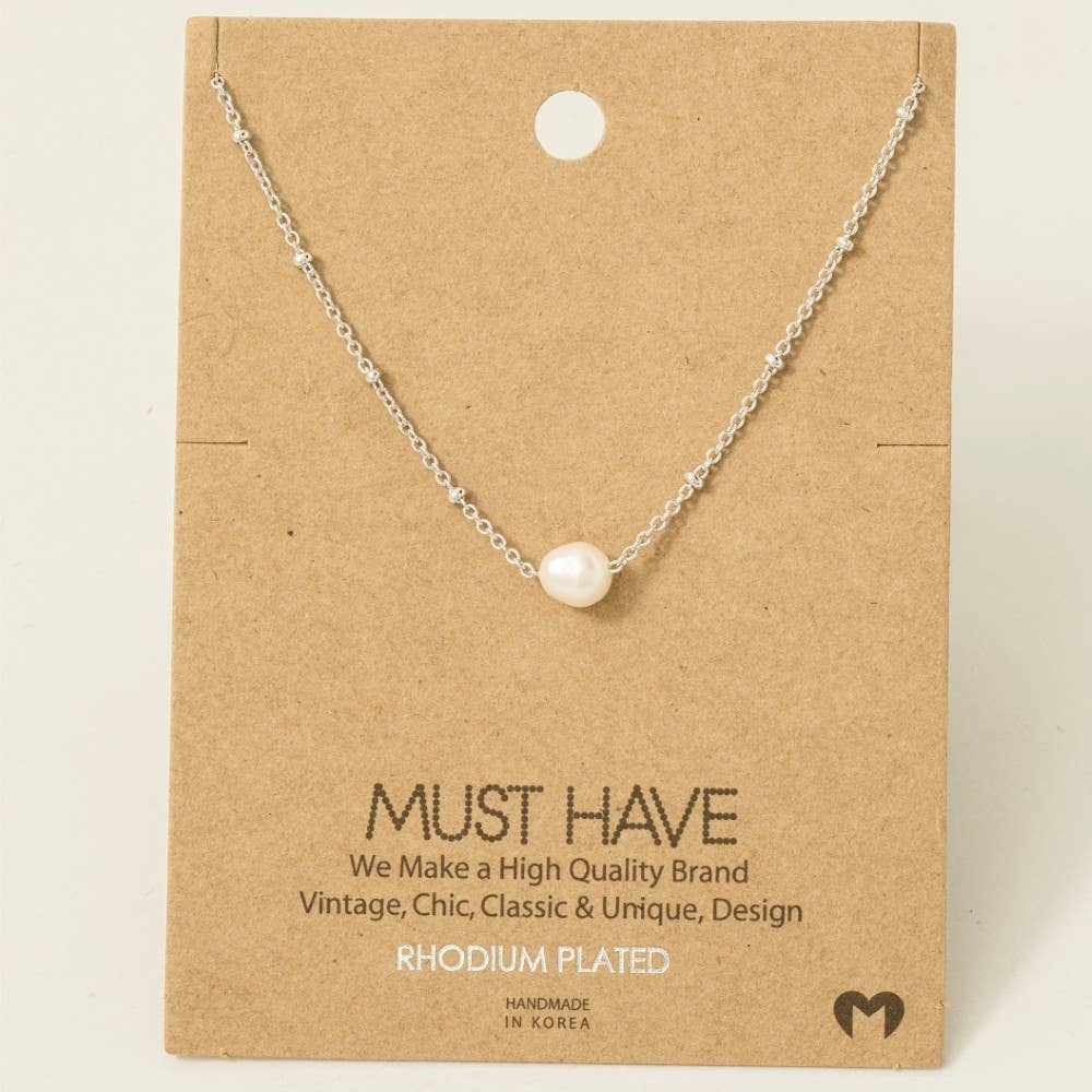 Gold Dipped Pearl Pendant Necklace