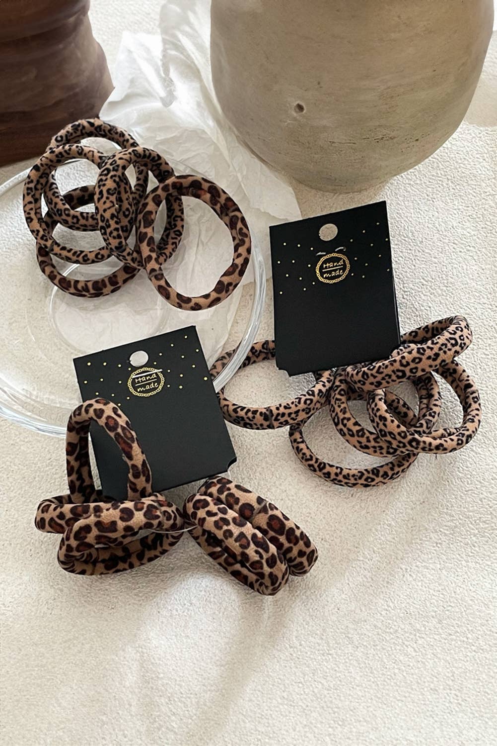 5pcs Leopard Elastic Hair Tie Set