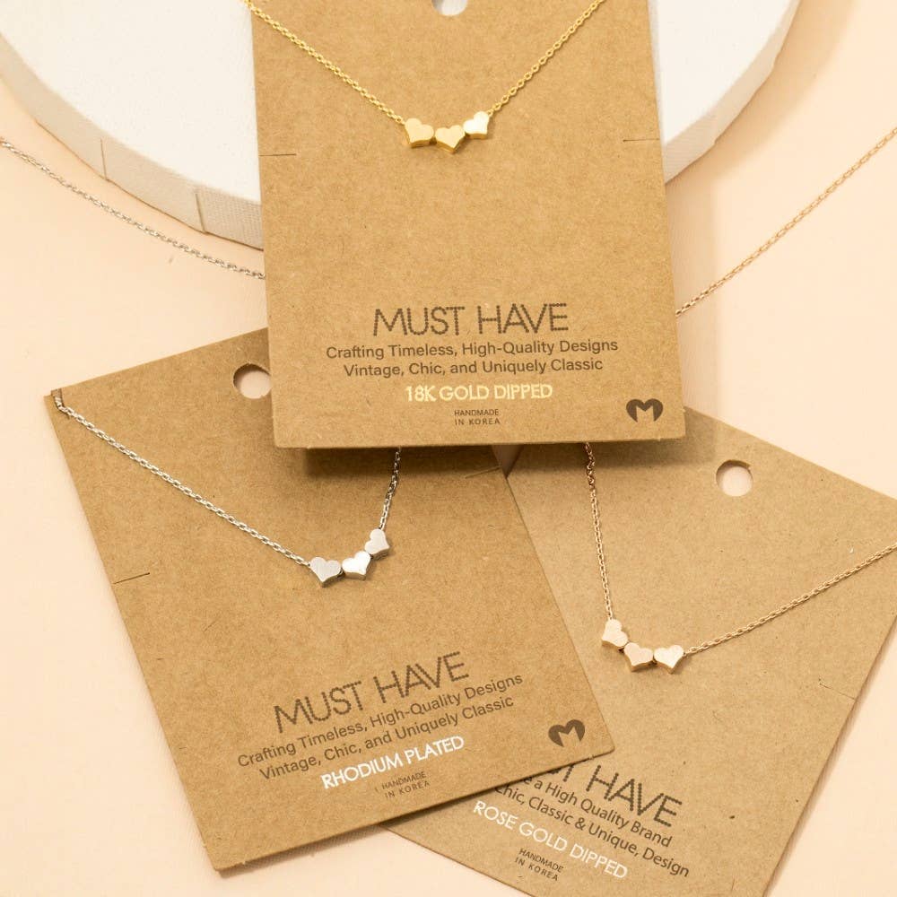 Three Dainty Hearts Necklace