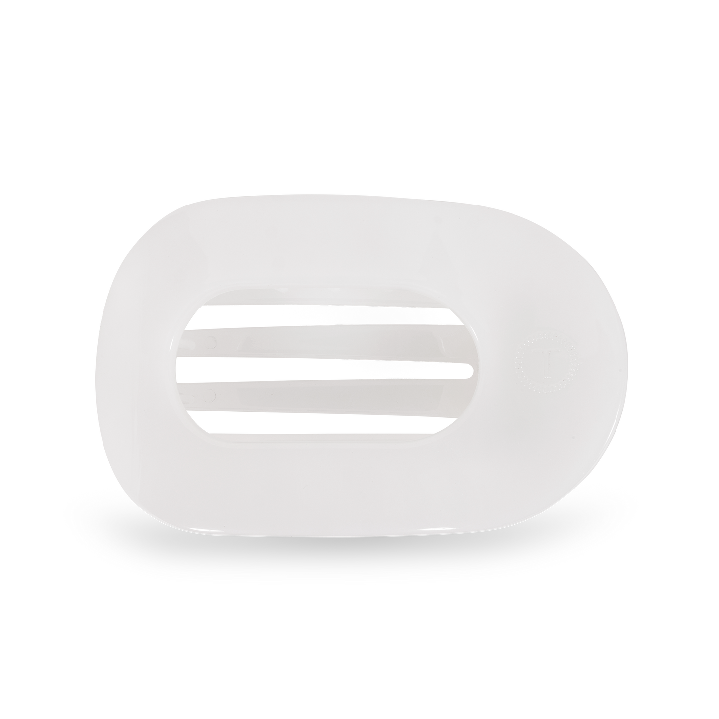 TELETIES - Round Flat Hair Clip | Med. | Coconut White