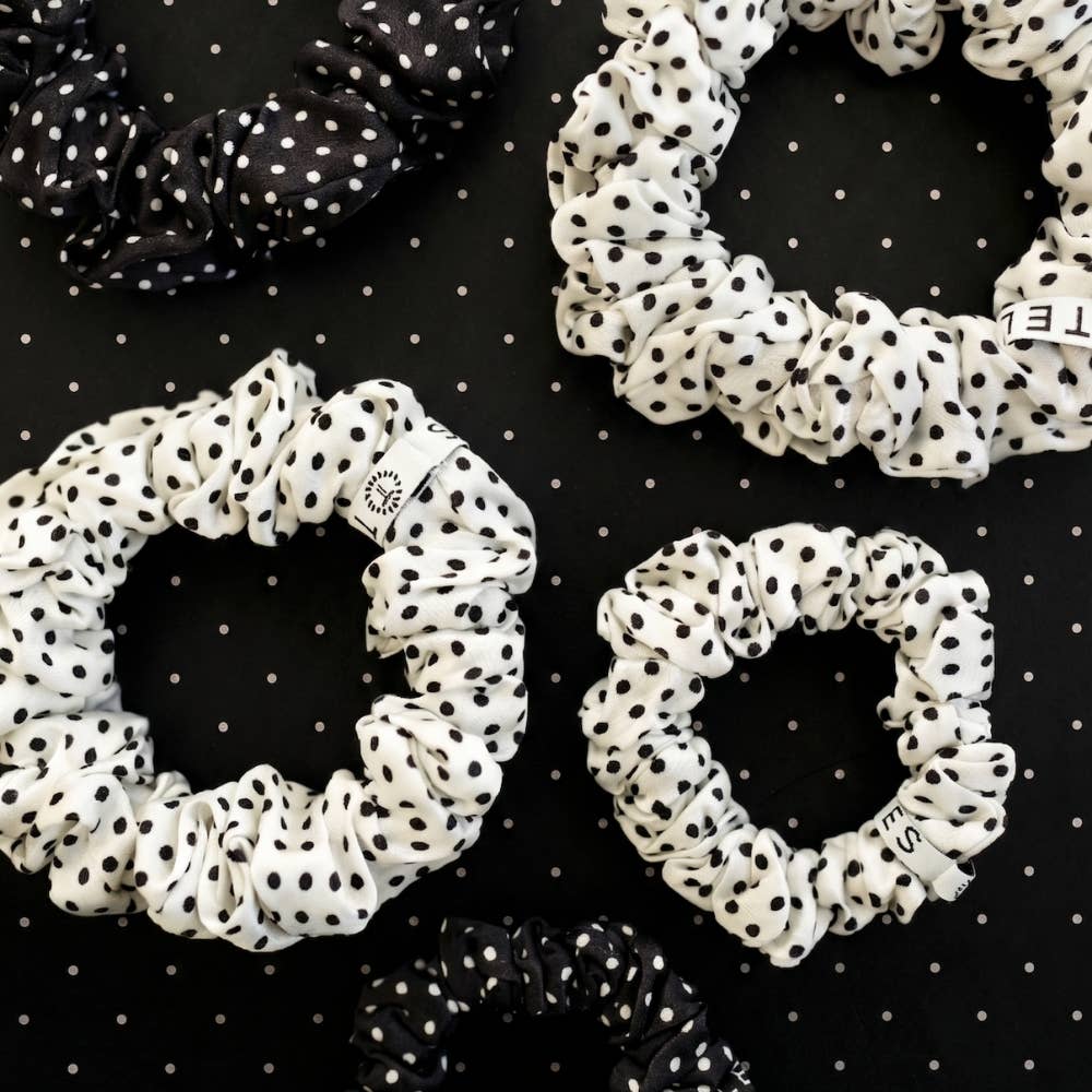 TELETIES - Polka Dot Party Large Silk Scrunchie