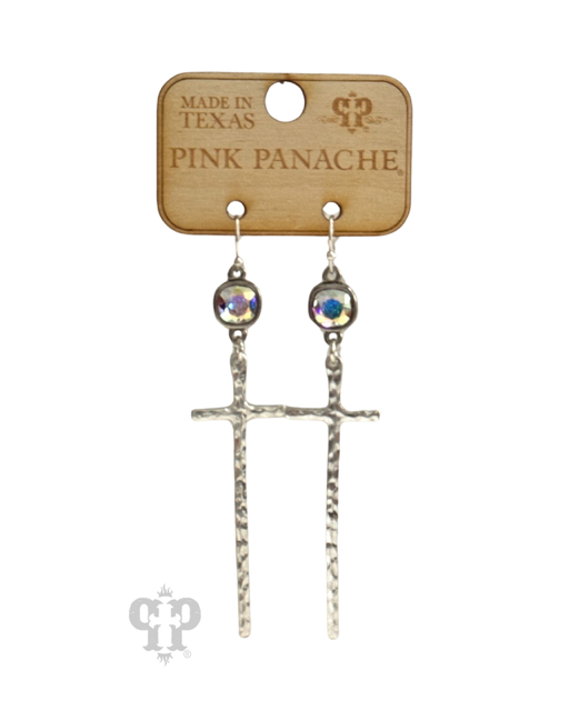 Silver cross earring 1CNC G313