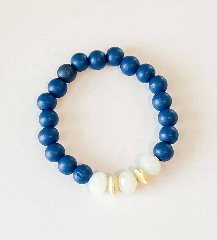 KyleLauren - Navy blue and white bracelet
